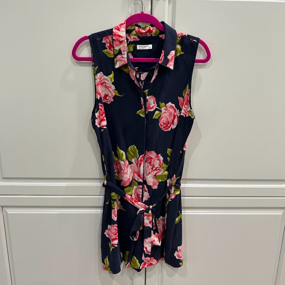 Equipment Floral Silk Romper Sz L
